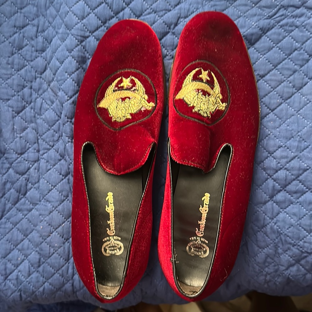 Burgundy velvet Evans Standard Custom Grade Shoes